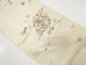 アンティーク 引箔 花籠模様織り出し袋帯(材料)